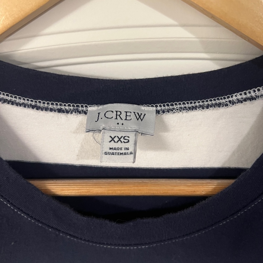 J. Crew Classic Navy and White Midi Tee Shirt Dress - Picture 4 of 5